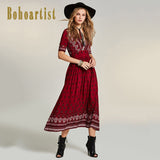 Deep V Neck Floral Dress By Bohoartist